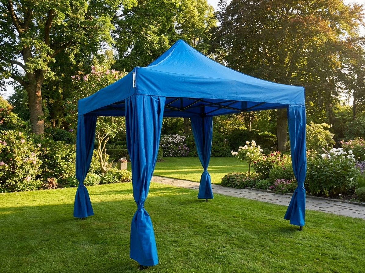 Blue pop-up gazebo with steel frame for outdoor use - product detail