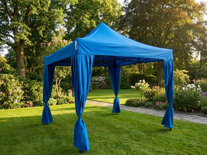 Blue pop-up gazebo with steel frame for outdoor use - product detail