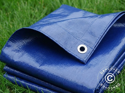 Blue PE tarpaulin 6x8m for outdoor covering - product detail
