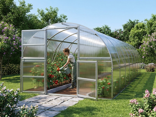 Greenhouse Polycarbonate 3x12m Silver for Domestic and Commercial Use - product detail
