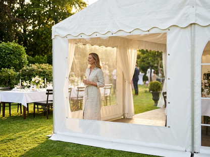 White PVC sidewall for marquee, strong and fire certified