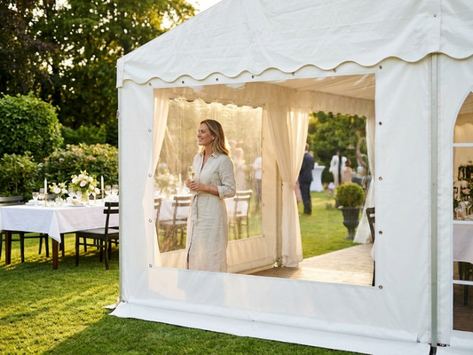 White PVC sidewall for marquee, strong and fire certified