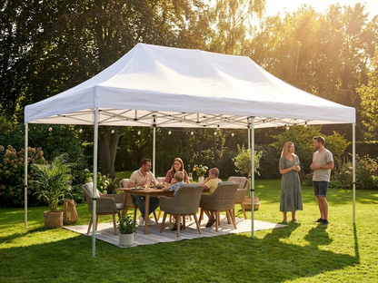 Pop Up Gazebo 4x6 m White with Steel Frame - view 3