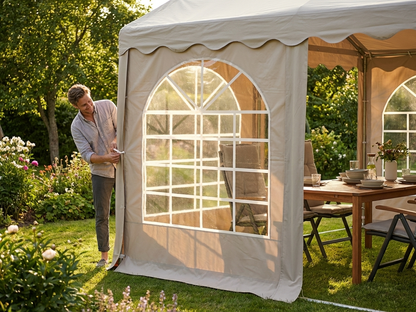Marquee sidewall in sand color, 3 meters, PVC/Polyester - view 3
