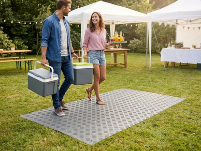 Grey party flooring mat for events made from recycled LDPE plastic - view 3