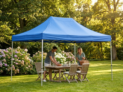 Blue pop up gazebo with aluminium frame for outdoor events