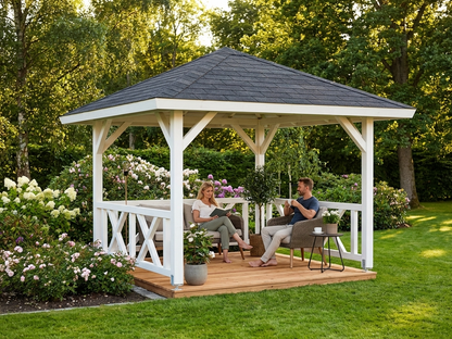 Natural wooden gazebo made from Nordic Spruce, 3x3 metres - view 3