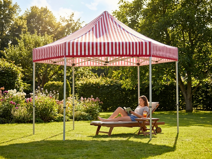 Pop up gazebo 3x3m white/red with aluminium frame