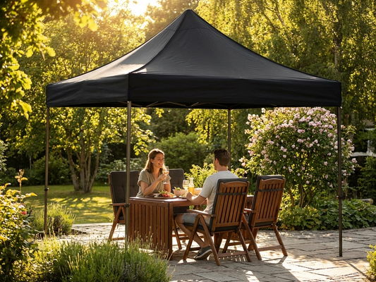 Black gazebo roof cover 3x3m flame retardant for outdoor use - product detail