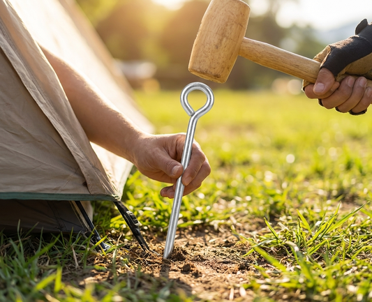 Steel stake peg for outdoor anchoring, 25 cm length - product detail