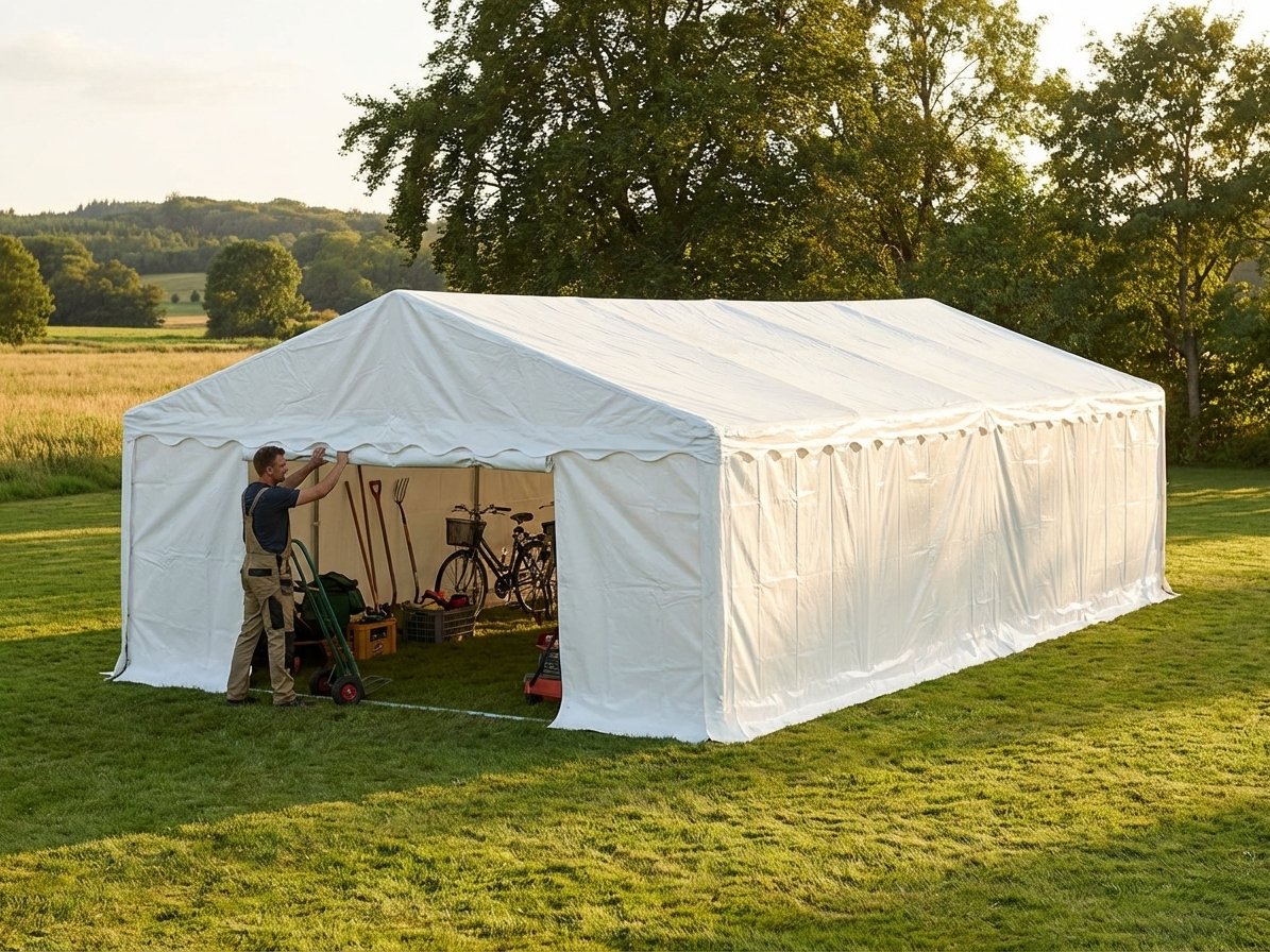 White Storage Tent 4x8 meters for Outdoor Use - view 3