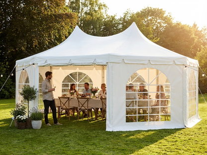 White marquee 6.8x5 m made of PVC and steel for events - view 3
