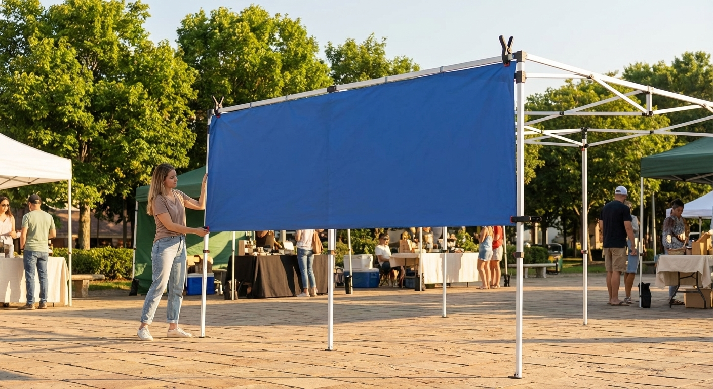 Blue sidewall for FleXtents PRO 6m for outdoor use