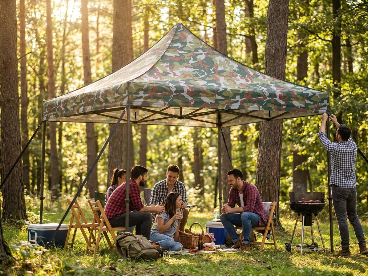 Camouflage gazebo roof cover 3x3 m for outdoor use