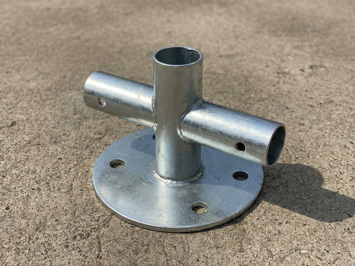 Silver ground bar connector 42 mm made of galvanised steel