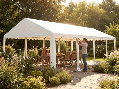 White marquee roof cover 5x8 m made of PVC/polyester