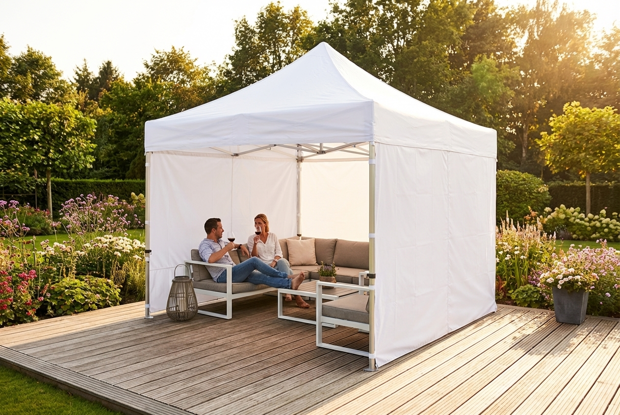 Pop Up Gazebo 3x3m White with Aluminium Frame - product detail
