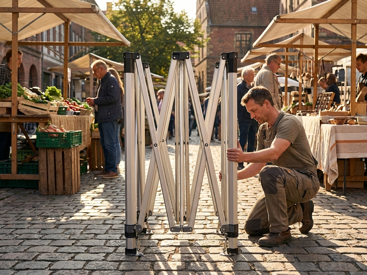 Aluminium pop up gazebo frame, 3x3 metres, silver