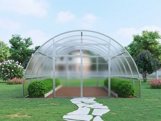 Silver polycarbonate greenhouse with galvanised steel frame - product detail