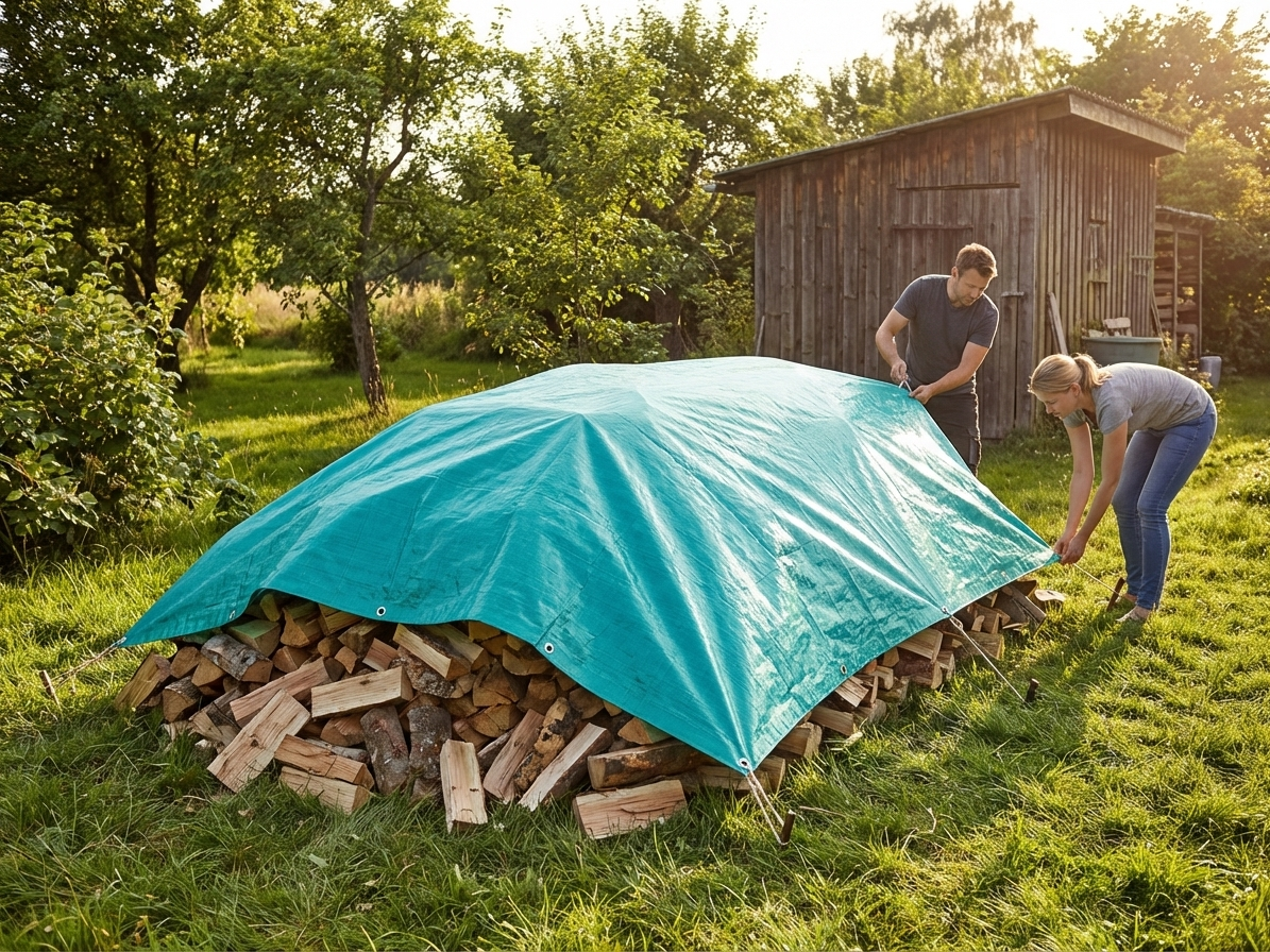 Green tarpaulin 6x10m polyethylene waterproof cover