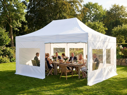 White pop-up gazebo with aluminium frame, 4x6m size for outdoor use - product detail