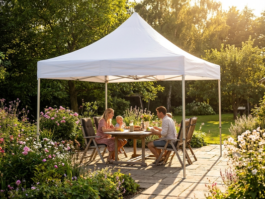 White PVC gazebo roof cover for 4x4 m structure
