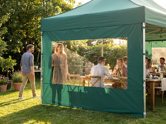 Sidewall with Panorama Window for FleXtents, 4m Green