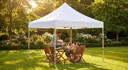 Pop Up Gazebo 3x3 m White with Aluminium Frame - view 3