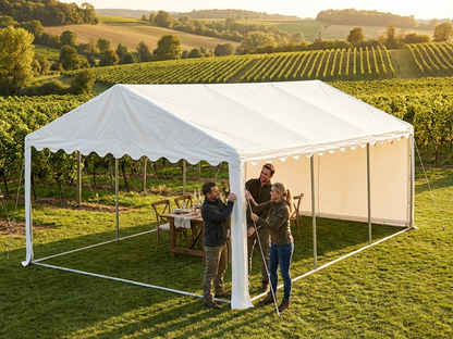 White PVC roof cover for marquee, 6x10 metres - view 3