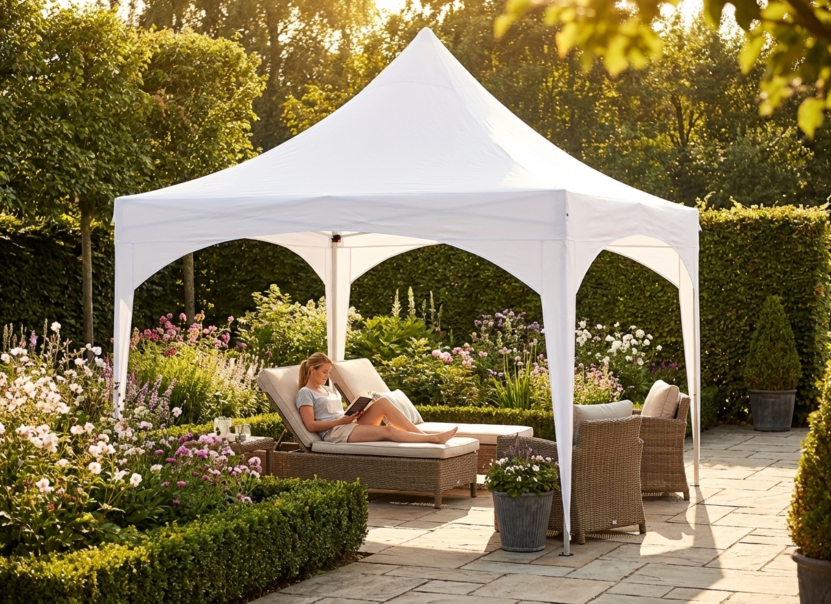 Gazebo Roof Cover 3x3m White - Polyester with PVC backing - product detail