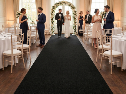 Black carpet 2x12 m made of 100% polyester for indoor use