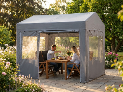 3x3 m grey pop-up gazebo with aluminium frame - view 3