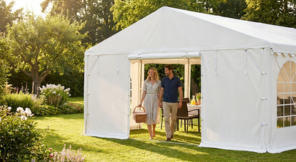 White PVC endwall 3x6m for commercial and outdoor use