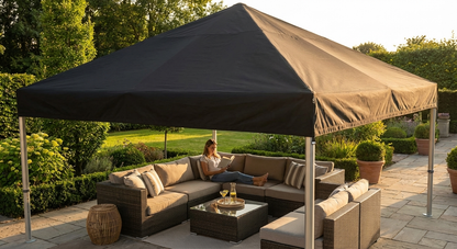 7x7m black roof cover made of PVC and polyester for outdoor use - view 3