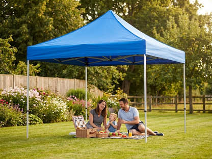 Blue pop-up gazebo with aluminium frame for outdoor events - view 3
