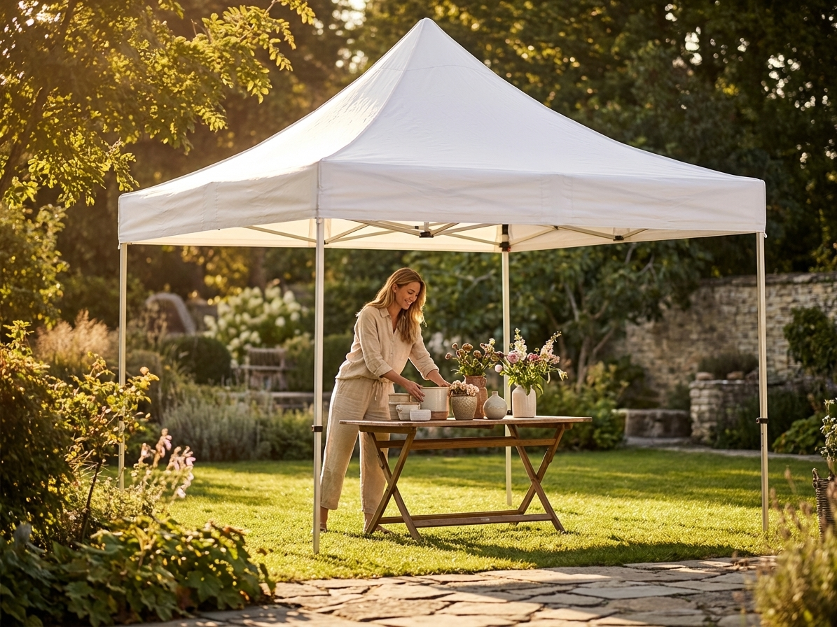 Gazebo roof cover in white, 3x3m size, for outdoor use - view 3