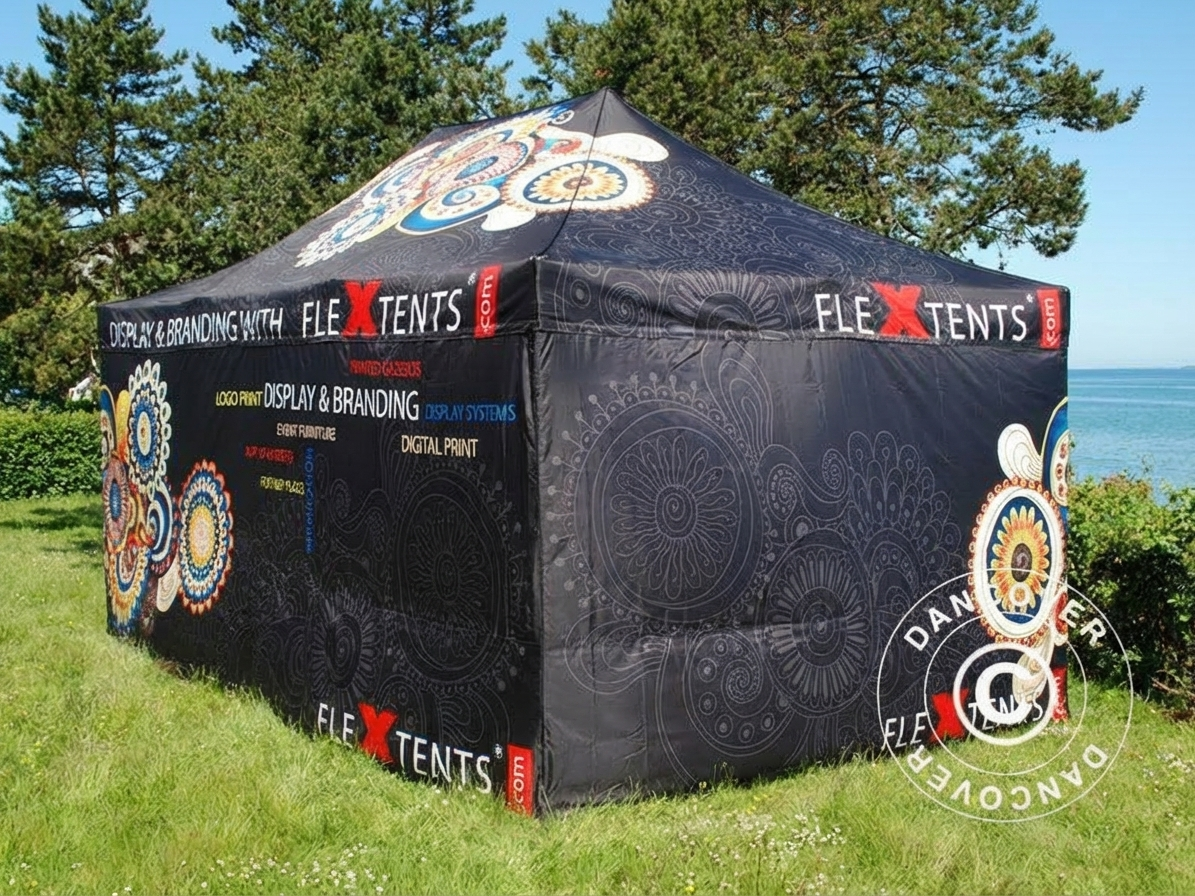 Pop up gazebo 4x6m white with aluminium frame for outdoor events