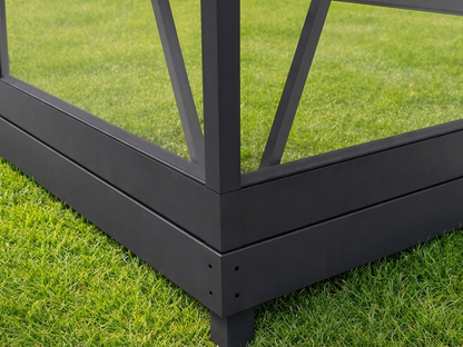 Greenhouse base in black, 11.8 m², galvanised steel construction