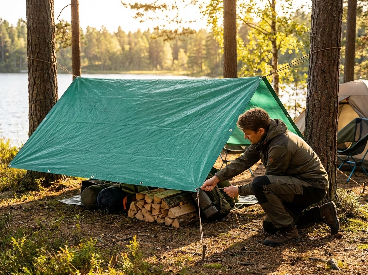 Green tarpaulin for outdoor use, 2.5x3.6 meters - view 3