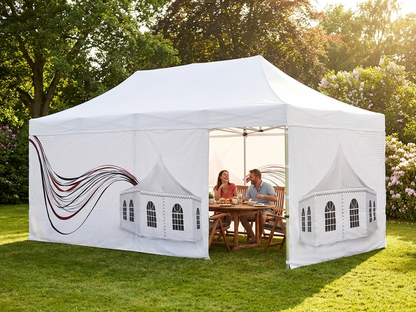 White pop-up gazebo with aluminium frame, 3x6 m size