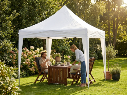 White gazebo roof cover 2x2 m made from polyester with PVC backing for outdoor use - view 3