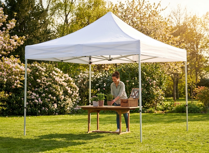 White pop-up gazebo 4x4 m for outdoor events, flame retardant - view 3