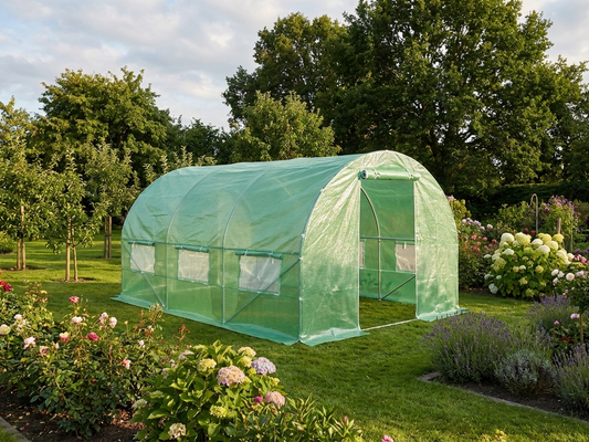 Polytunnel Greenhouse 3x4.5x2 m in Green for Outdoor Use - product detail