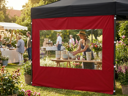 Red sidewall with panorama window for event shelter, 3m - view 3