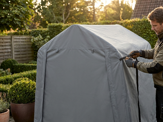 Grey roof cover for 2x2m storage tent made of polyethylene - product detail