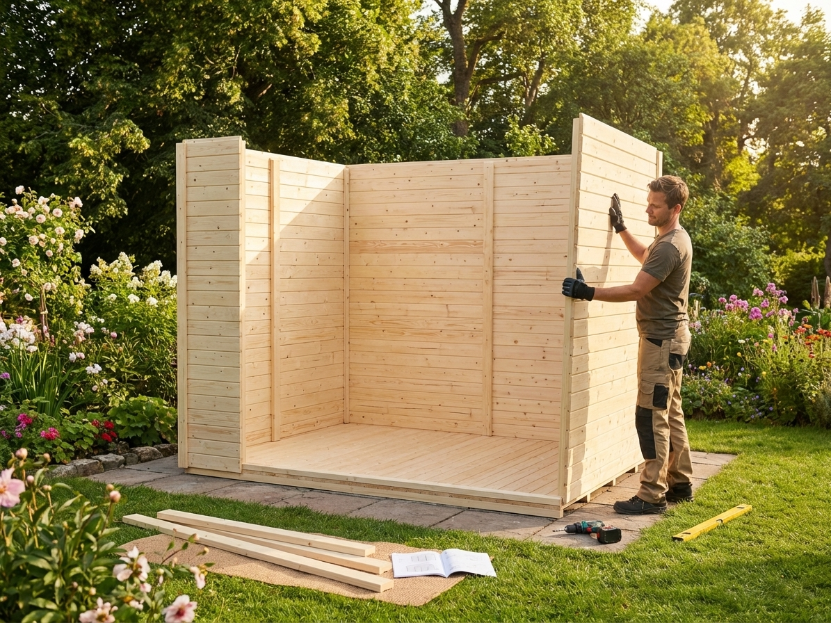 Wooden shed made from Nordic Spruce, ideal for garden storage - product detail