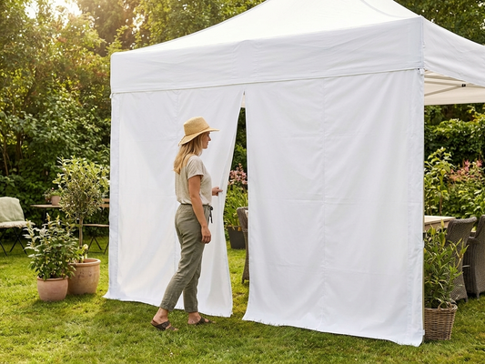 PVC endwall for outdoor events, 4m white, waterproof and UV-resistant