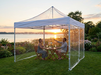 Clear pop up gazebo with aluminium frame, 3x3m size