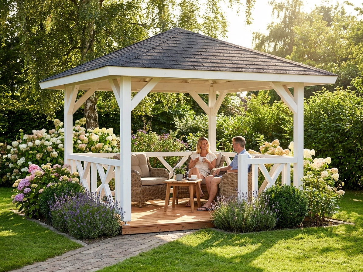 Natural wooden gazebo made from Nordic Spruce, 3x3 metres - product detail