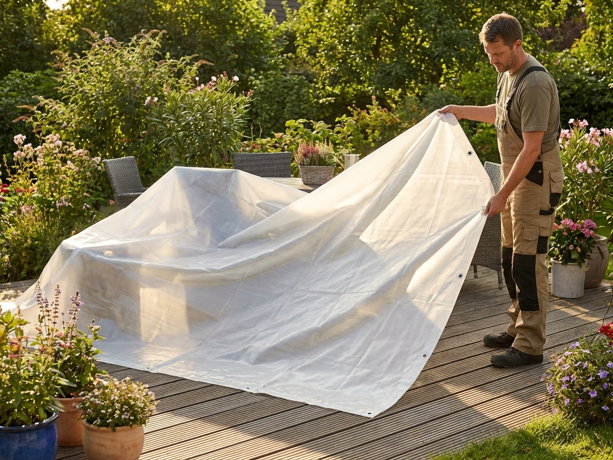 Translucent tarpaulin 6x8 m for outdoor protection - product detail